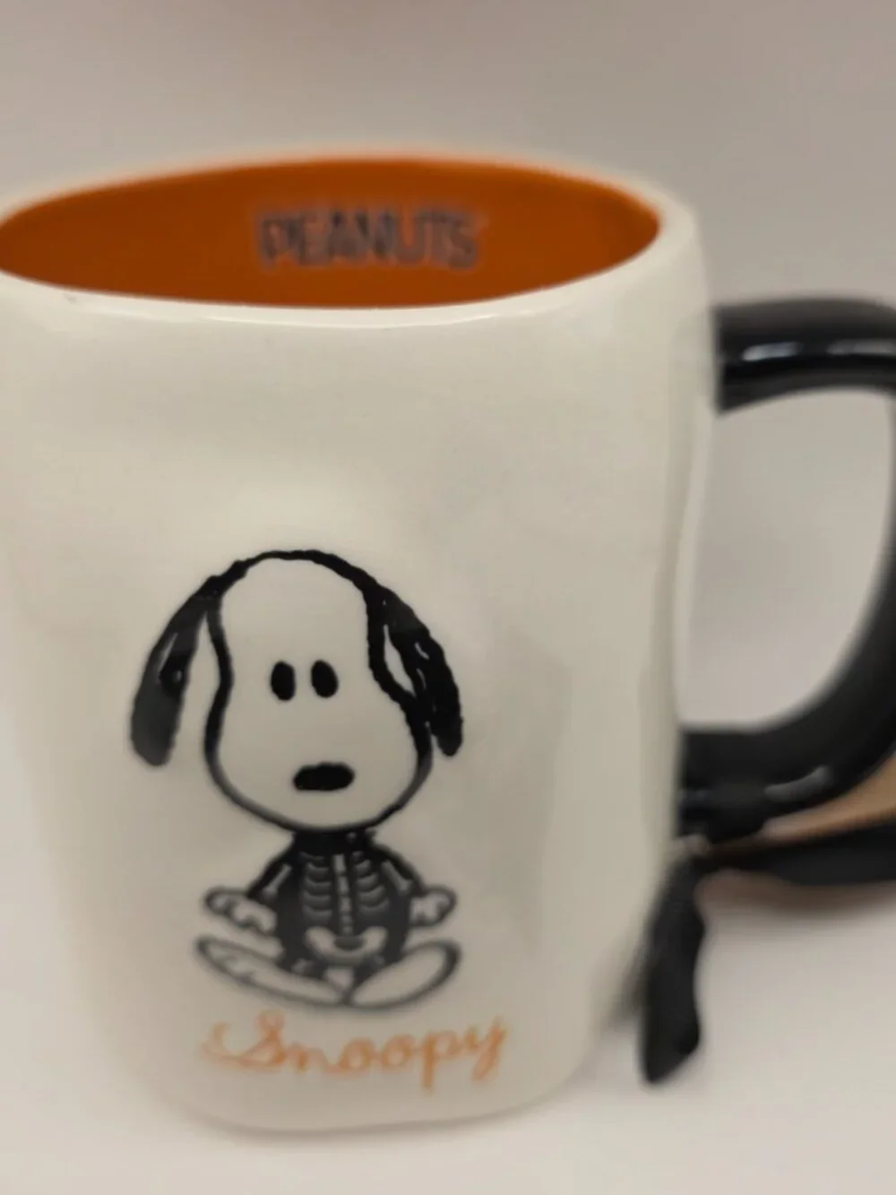 Rae Dunn Snoopy Skeleton Coffee Tea Mug - Cream and Black so stinking cute